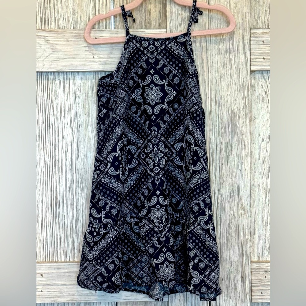 The Children's Place Navy Blue and White Patterned Dress sz 5T